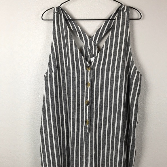 Striped button front jumpsuit - Picture 4 of 8